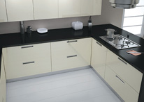 High gloss MDF and acrylic board panels from our supplys: Kitchen: Cream-Black