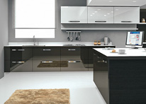 High gloss MDF and acrylic board panels from our supplys: Kitchen: Black-White