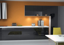 High gloss MDF and acrylic board panels from our supplys: Kitchen: Black-White