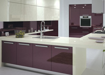 High gloss MDF and acrylic board panels from our supplys: Kitchen: Purple-Cream