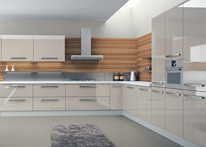 High gloss MDF and acrylic board panels from our supplys: Kitchen: Cream-Coco Freze